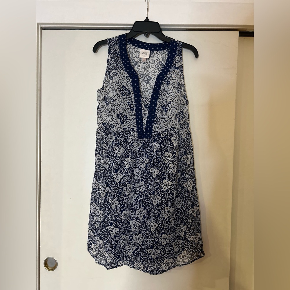 Knox Rose Blue and White Paisley Kids Dress